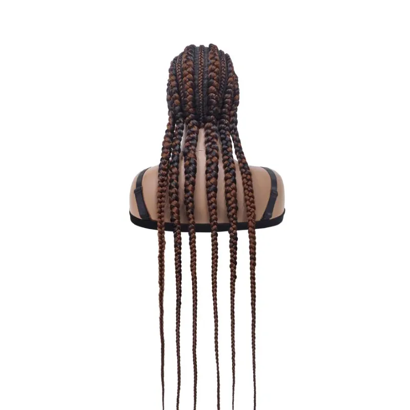 Braided Wigs Brown Synthetic Cornrow Box Braid Full Lace Front Wigs For Women