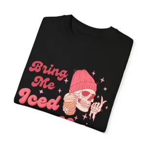 Bring Me Iced Coffee, Iced Coffee Shirt, Pastel Goth Shirt, Retro Shirt, Vintage Shirt Mall Goth Clothing Skeleton Shirt Comfort Colors Tee