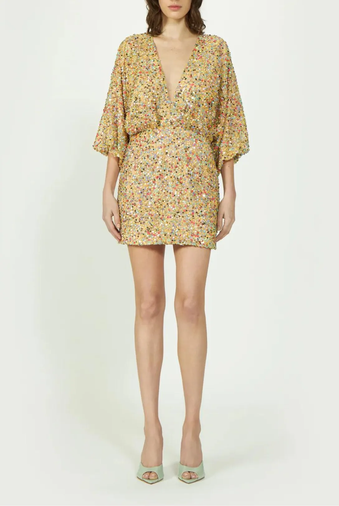 Bruna Mesh Sequin Mini Dress | Multi