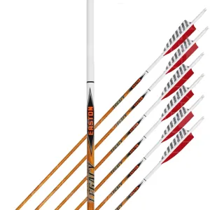 Carbon Legacy Shield Cut Red Feather Fletched Arrows (6 Pk)
