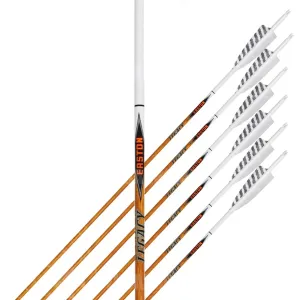 Carbon Legacy Shield Cut White Feather Fletched Arrows (6 Pk)