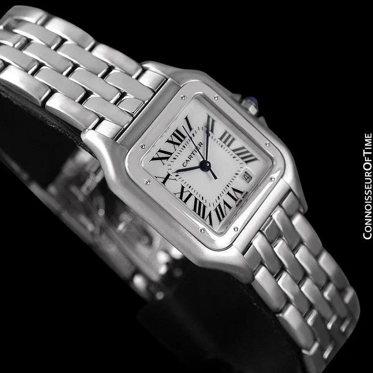 Cartier Panthere Mens Midsize / Unisex Watch, Date, Stainless Steel - W25054P5