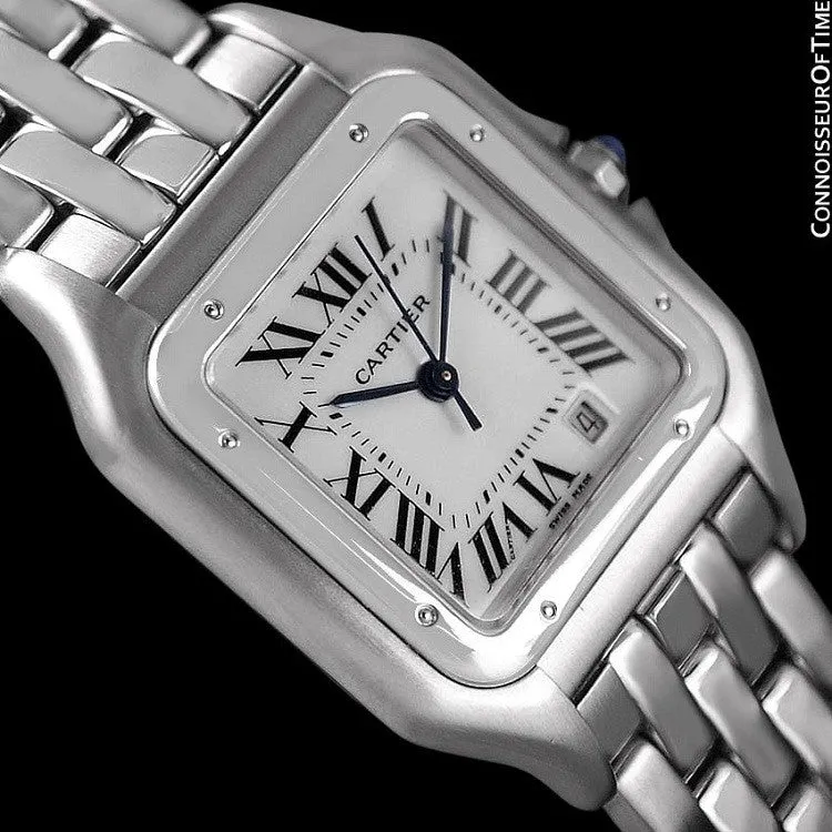 Cartier Panthere Mens Midsize / Unisex Watch, Date, Stainless Steel - W25054P5