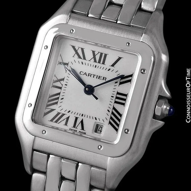 Cartier Panthere Mens Midsize / Unisex Watch, Date, Stainless Steel - W25054P5