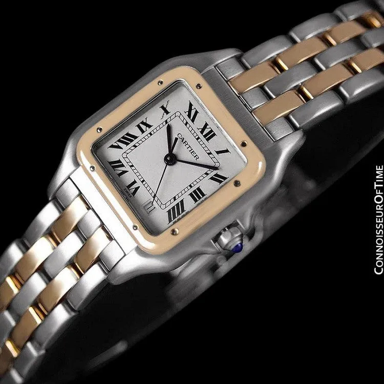 Cartier Panthere Two-Tone Mens Midsize / Unisex Watch, Date - Stainless Steel & 18K Gold - W25028B6