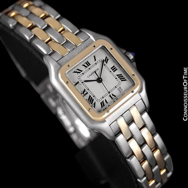 Cartier Panthere Two-Tone Mens Midsize / Unisex Watch, Date - Stainless Steel & 18K Gold - W25028B6