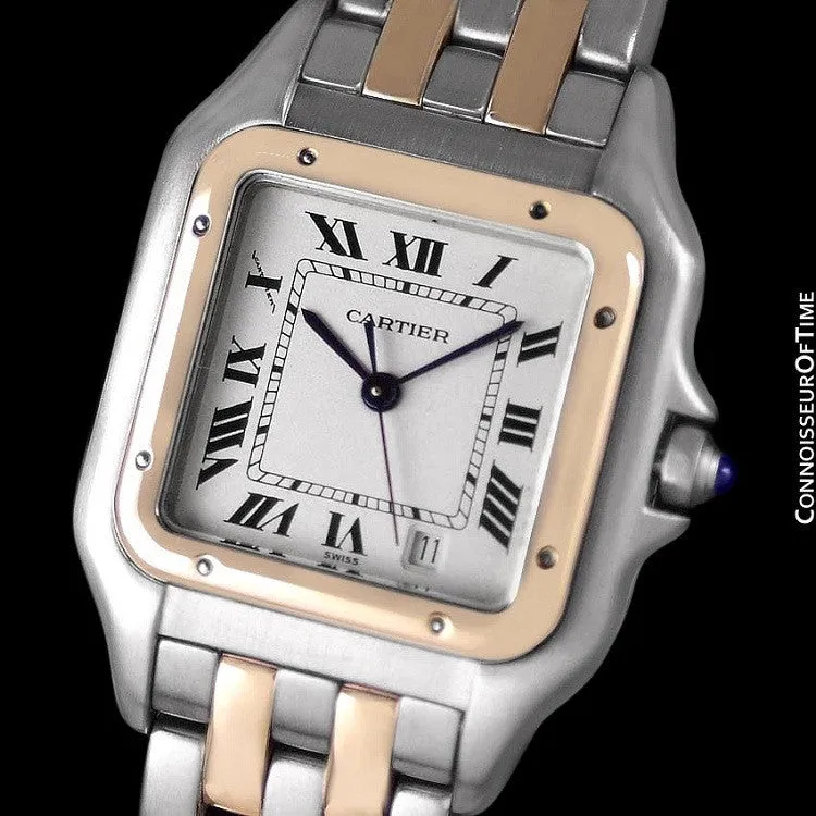 Cartier Panthere Two-Tone Mens Midsize / Unisex Watch, Date - Stainless Steel & 18K Gold - W25028B6