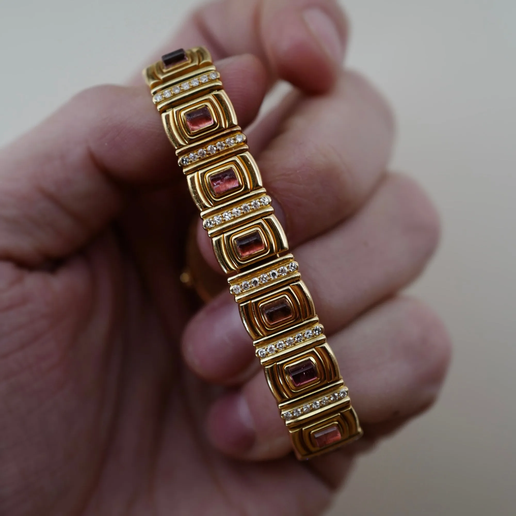 Cartier Yellow Gold Diamond and Tourmaline Vintage Watch