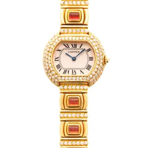 Cartier Yellow Gold Diamond and Tourmaline Vintage Watch