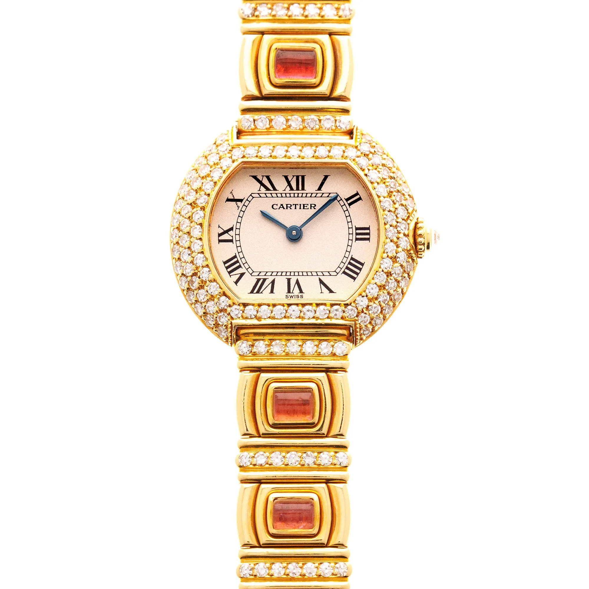 Cartier Yellow Gold Diamond and Tourmaline Vintage Watch
