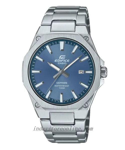 Casio Edifice Men's Watch EFR-S108D-2A 3-Hand Analog Stainless Steel Band Sapphire Crystal