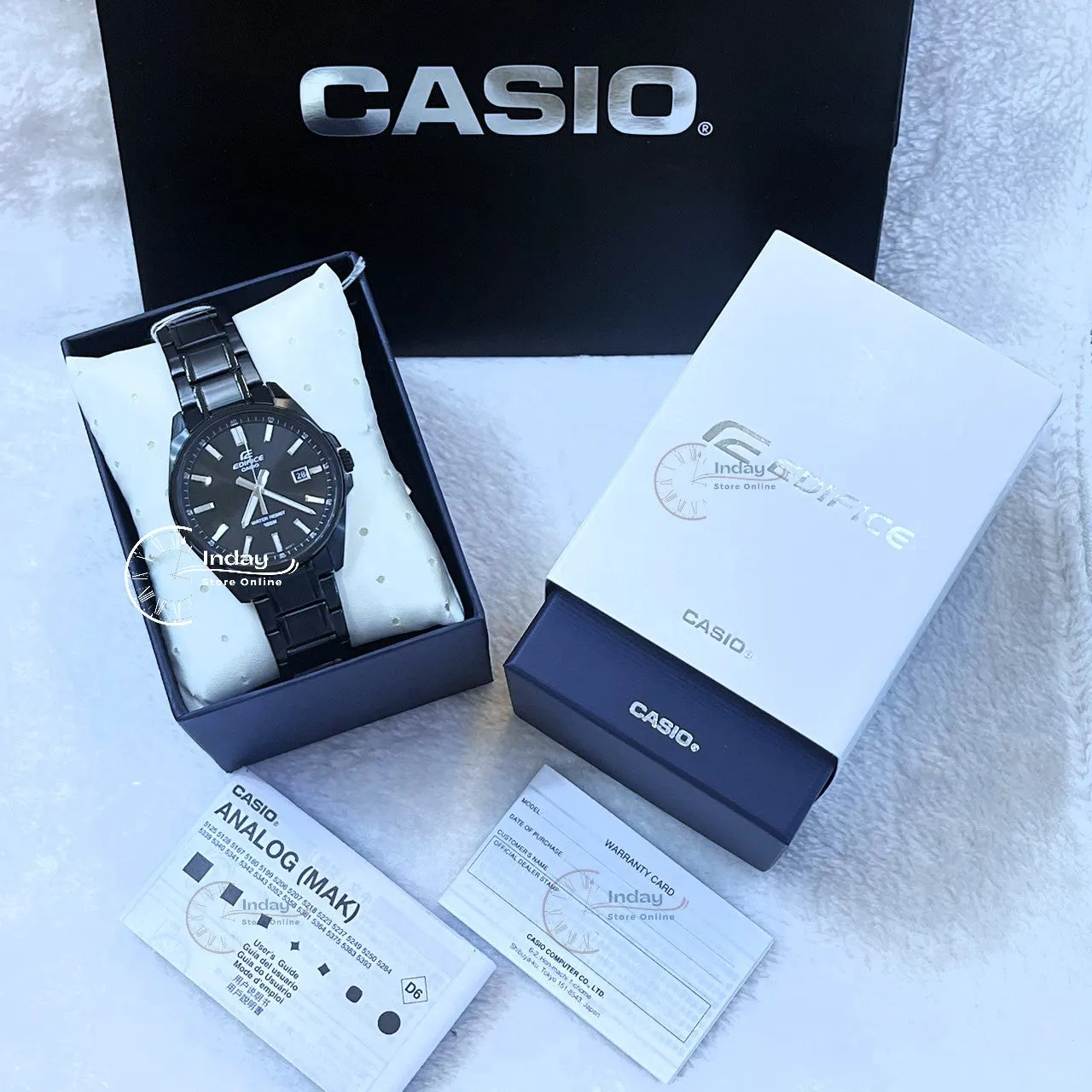 Casio Edifice Men's Watch EFV-150DC-1A  3-Hand Analog Stainless Steel Band Mineral Glass