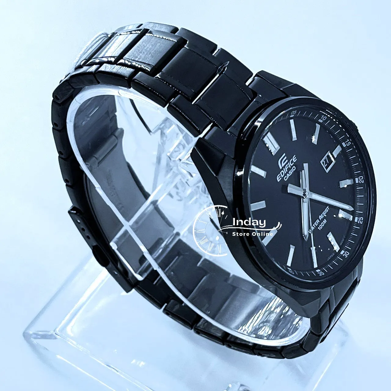Casio Edifice Men's Watch EFV-150DC-1A  3-Hand Analog Stainless Steel Band Mineral Glass