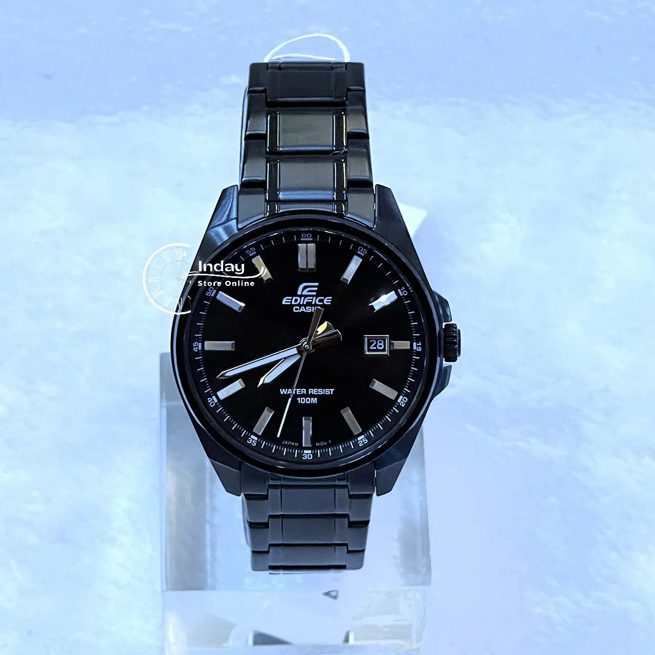 Casio Edifice Men's Watch EFV-150DC-1A  3-Hand Analog Stainless Steel Band Mineral Glass