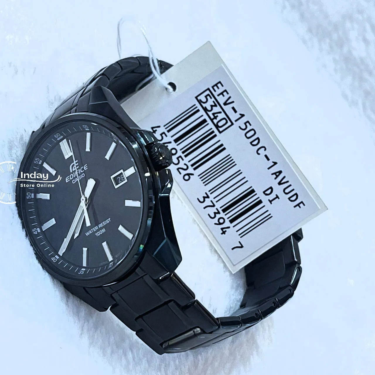 Casio Edifice Men's Watch EFV-150DC-1A  3-Hand Analog Stainless Steel Band Mineral Glass
