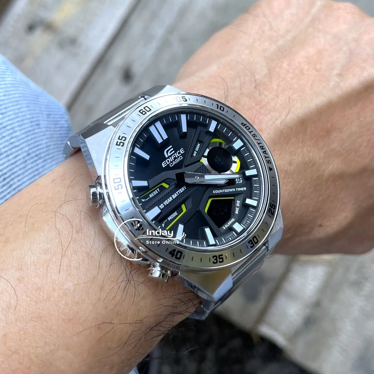 Casio Edifice  Men's Watch EFV-C110D-1A3 Analog-Digital Mineral Glass Battery Life: 10 years