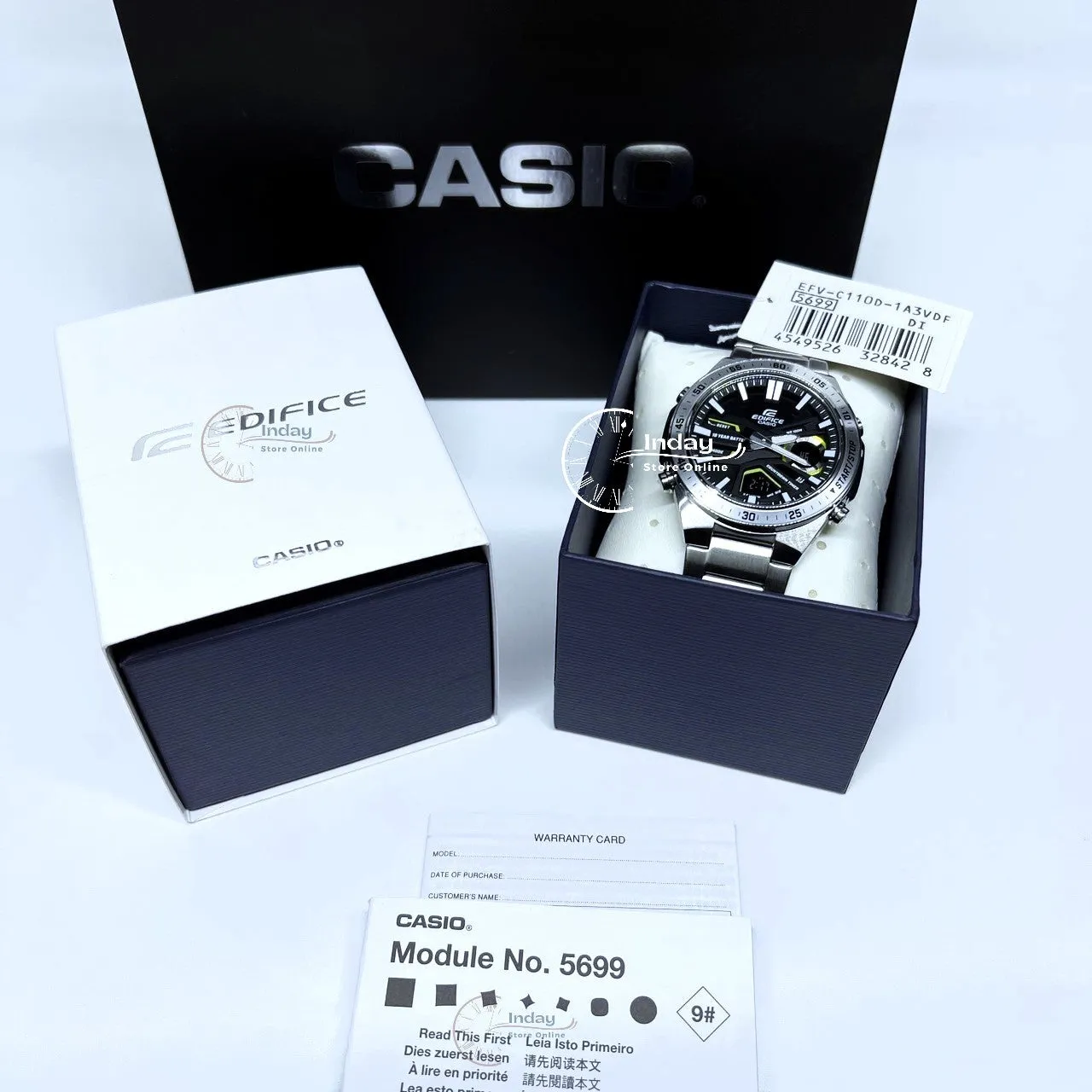 Casio Edifice  Men's Watch EFV-C110D-1A3 Analog-Digital Mineral Glass Battery Life: 10 years