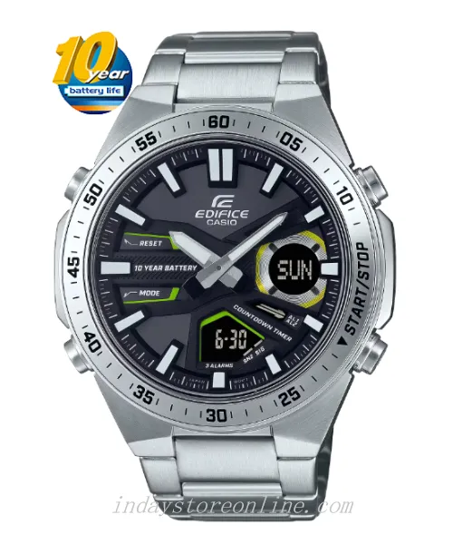 Casio Edifice  Men's Watch EFV-C110D-1A3 Analog-Digital Mineral Glass Battery Life: 10 years