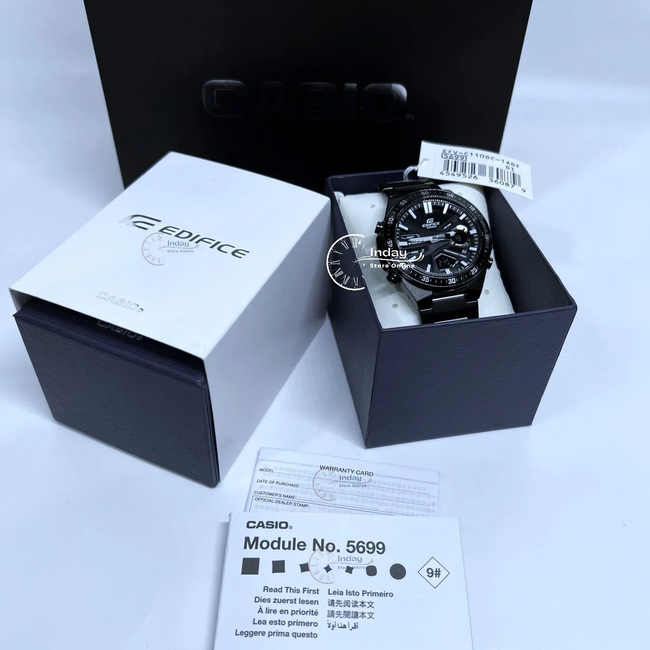 Casio Edifice Men's Watch EFV-C110DC-1A Analog-Digital Mineral Glass Battery Life: 10 years