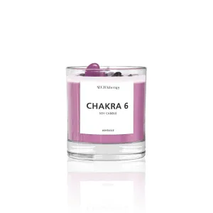 CHAKRA 6 SOY CANDLE WITH AMETHYST & TOURMALINE GEMSTONES