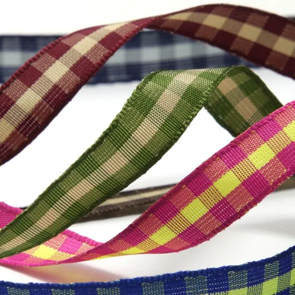 Check Ribbon #7 Cherry & White