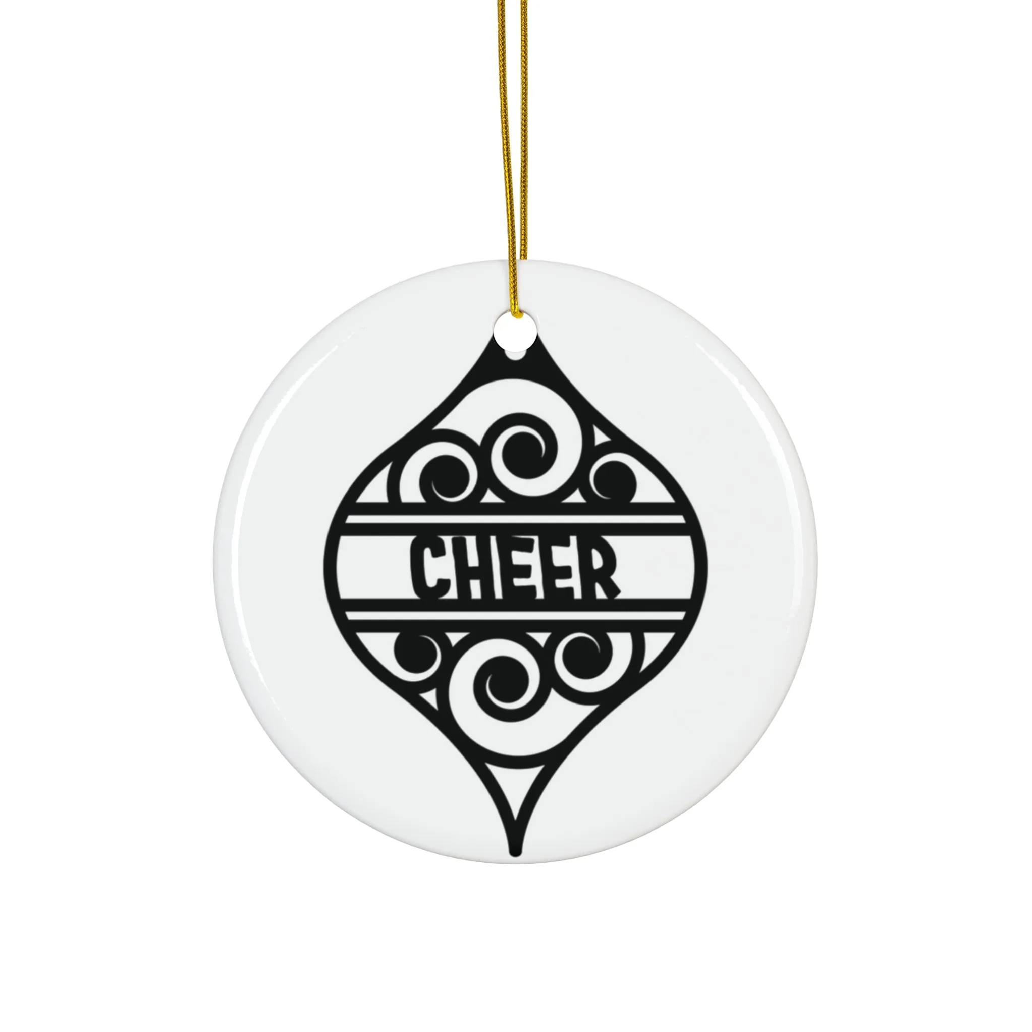 Cheer Ceramic Disc Ornament      Item #8774437