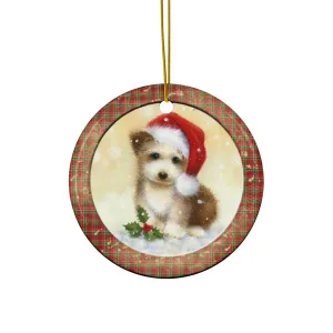 Christmas Dog Ceramic Disc Ornament           Item #6032594