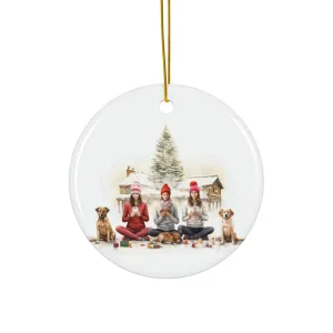 Christmas Dog Ceramic Disc Ornament             Item #7849793