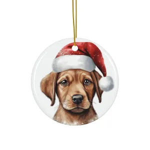 Christmas Dog Ceramic Disc Ornament                Item #944858