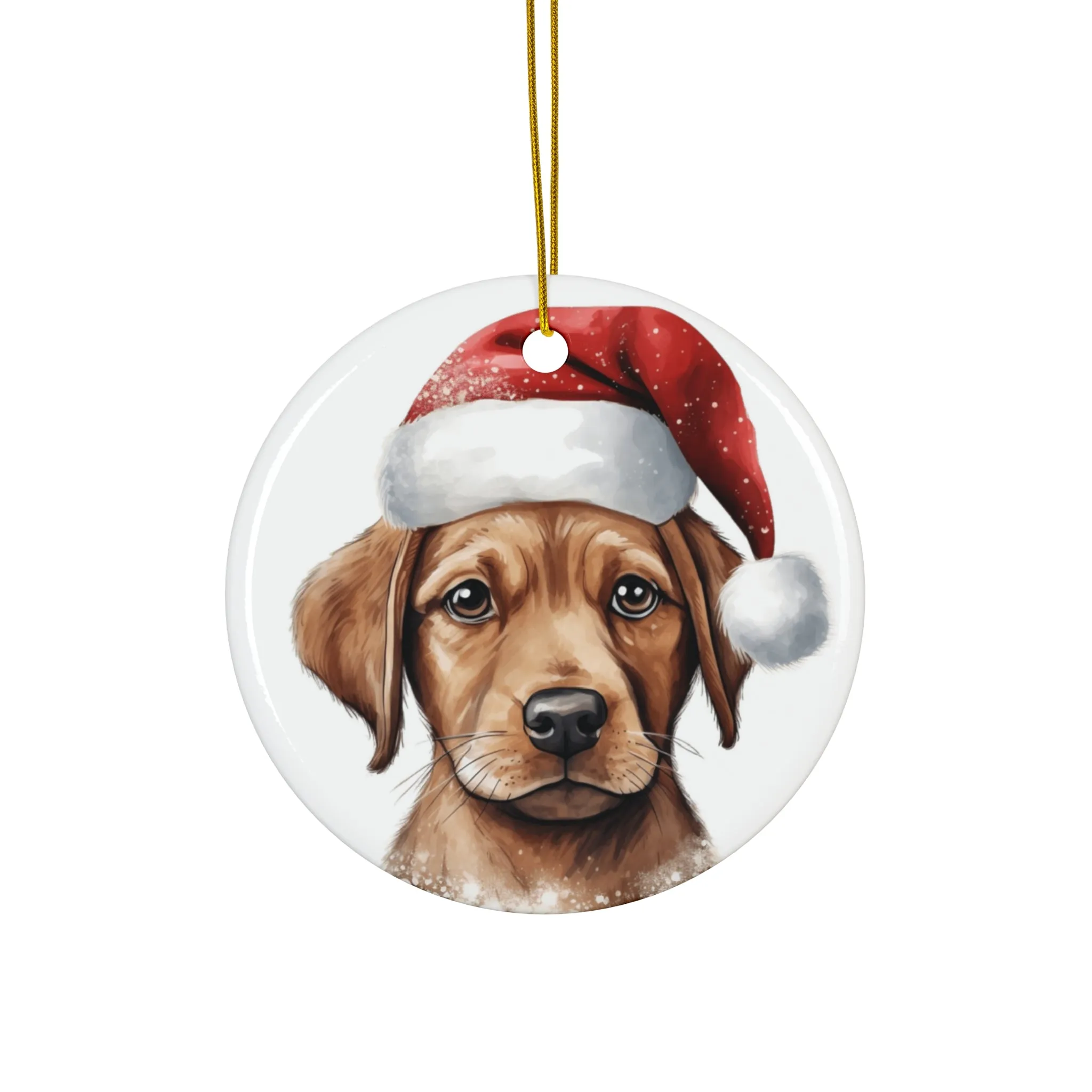 Christmas Dog Ceramic Disc Ornament                Item #944858