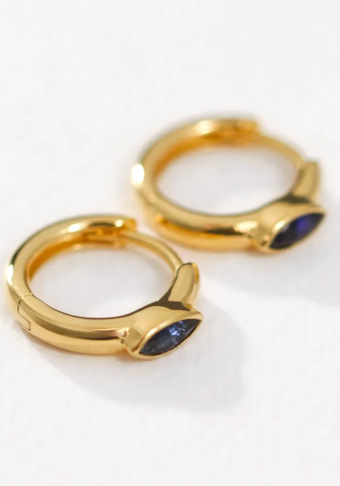 Chrysalis Sapphire Earrings - Gold