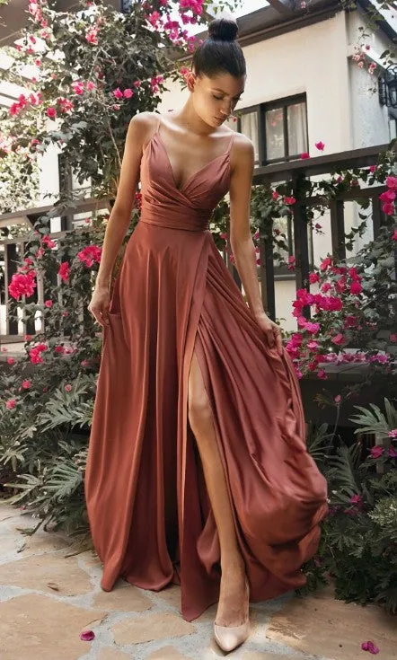 Cinderella Slit Dress V-Neck Dress