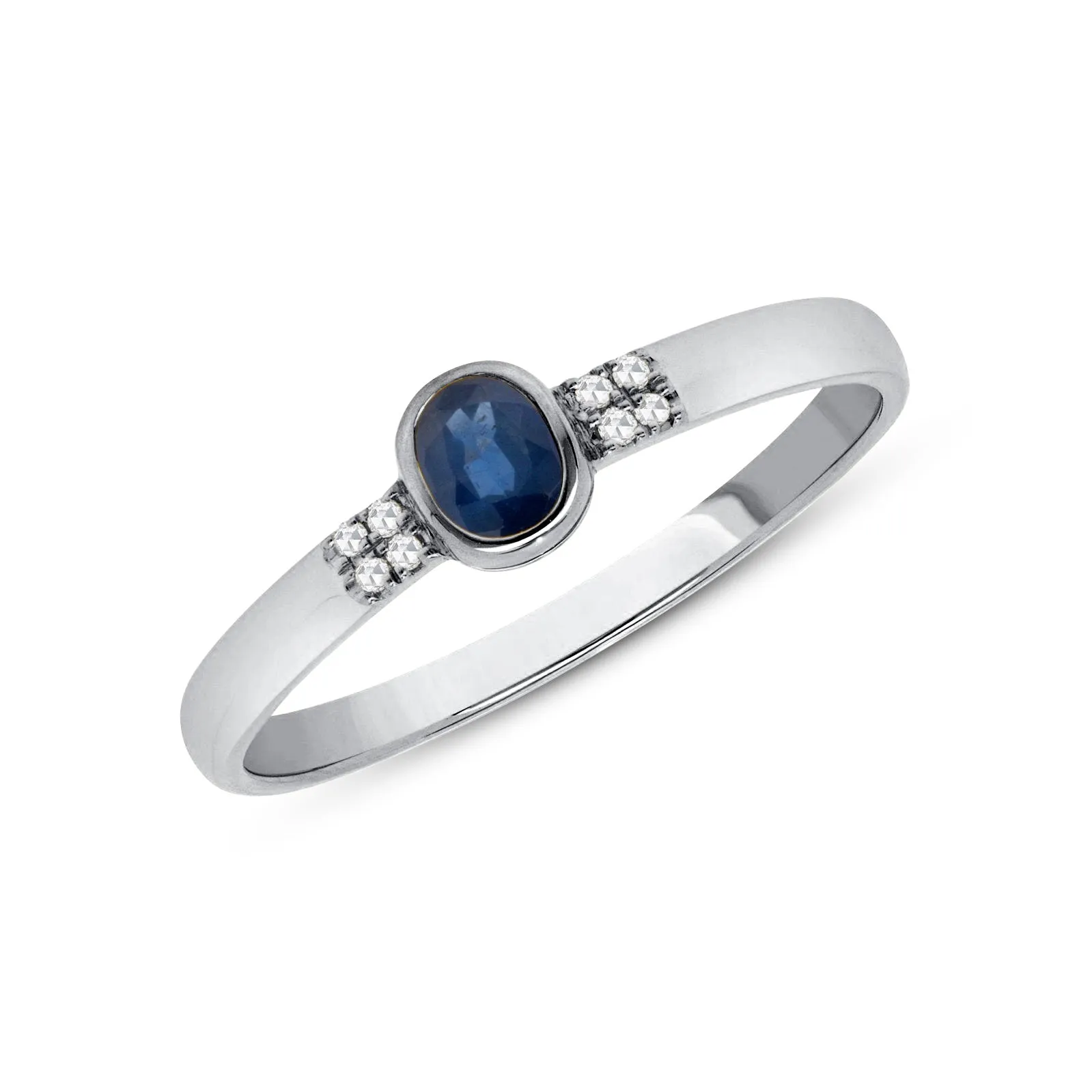 Circle Blue Sapphire Ring