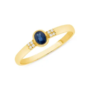 Circle Blue Sapphire Ring