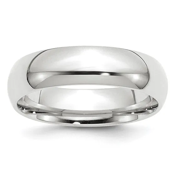 Classic 6mm Comfort Fit Wedding Bands in Rose, White or Yellow 14k Gold