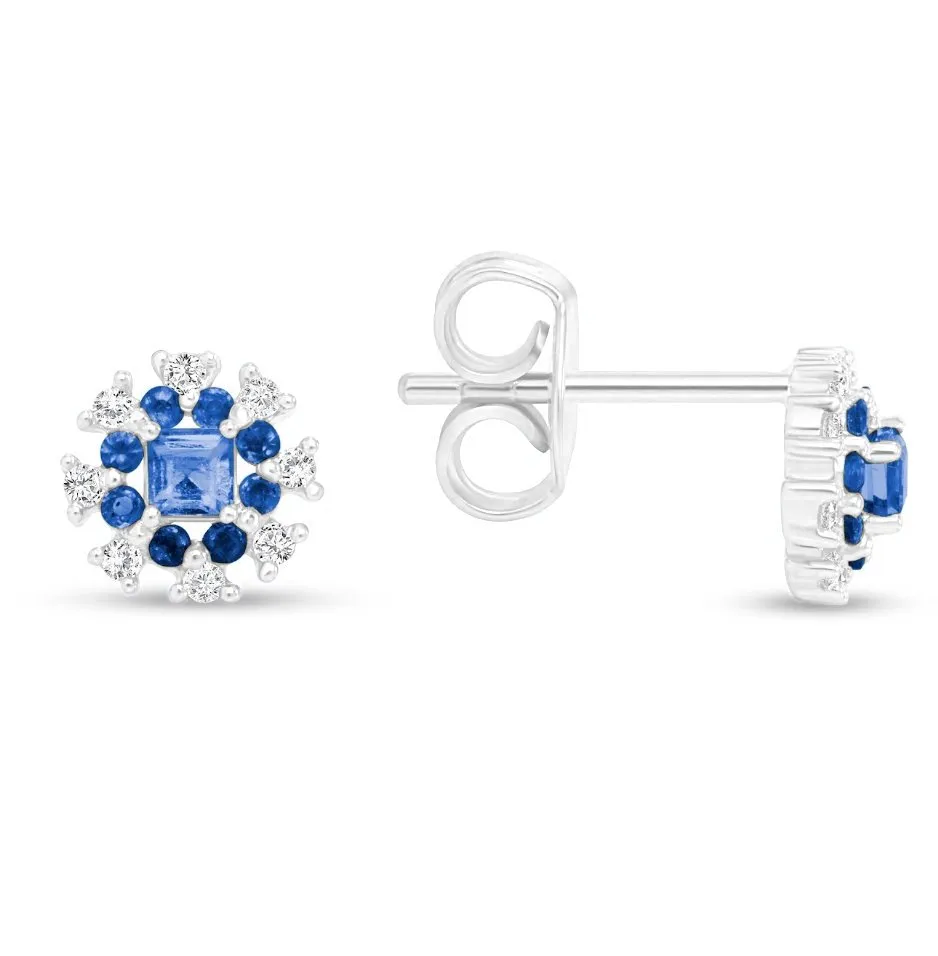 Classic Earrings Blue Sapphire