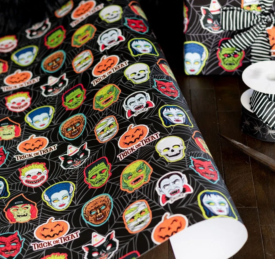 Classic Monster Mask Gift Wrap (1 Sheet)