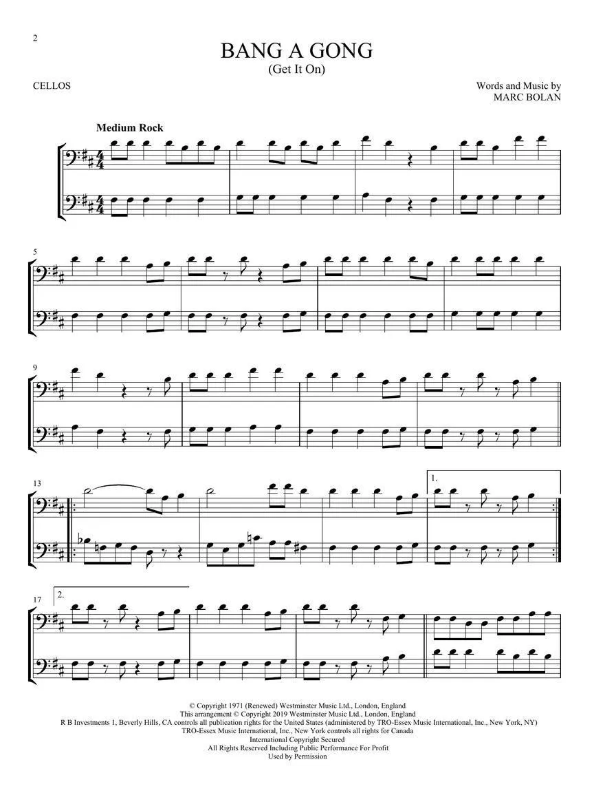 Classic Rock for Two Cellos