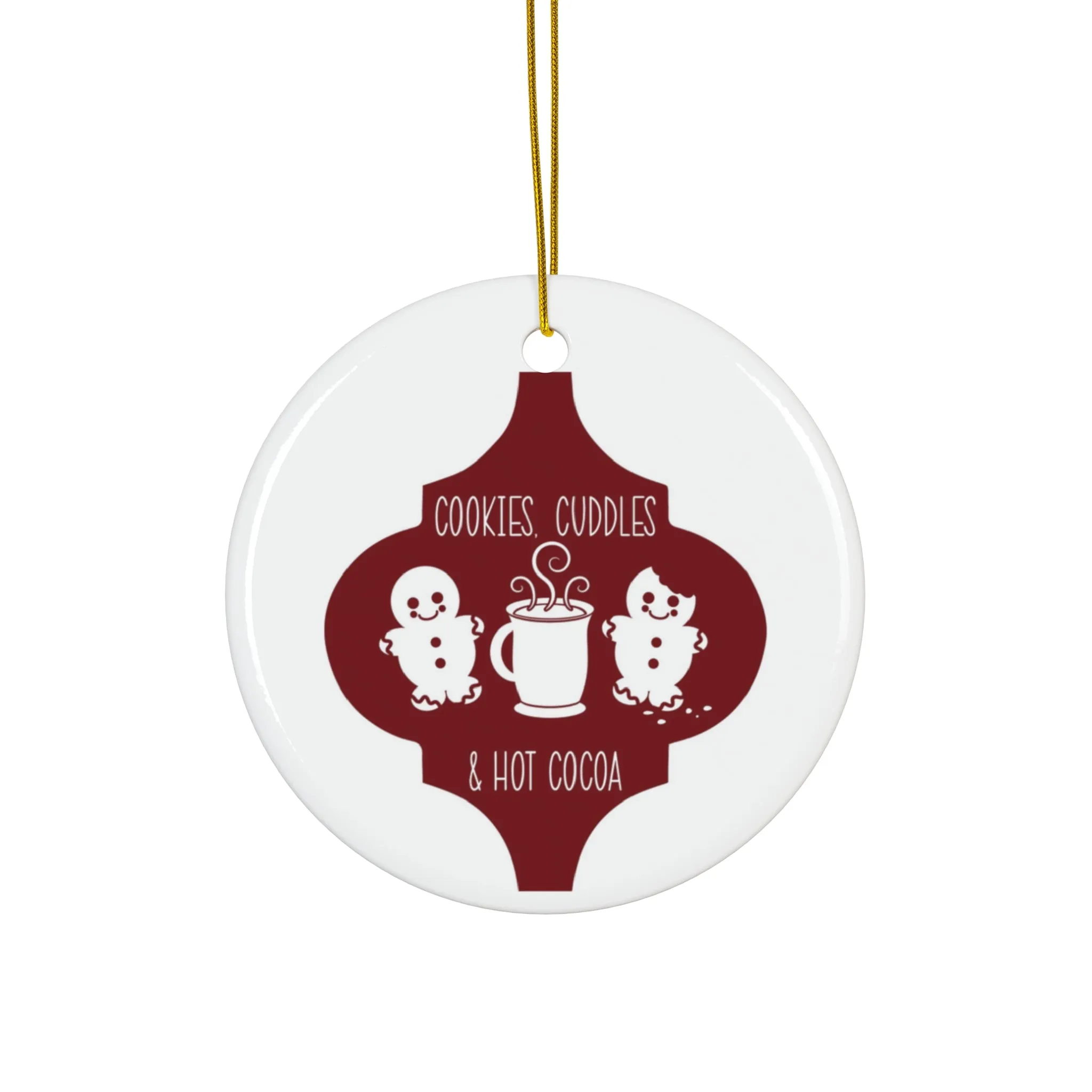 Cocoa Gingerbread Ceramic Disc Ornament       Item #6550247
