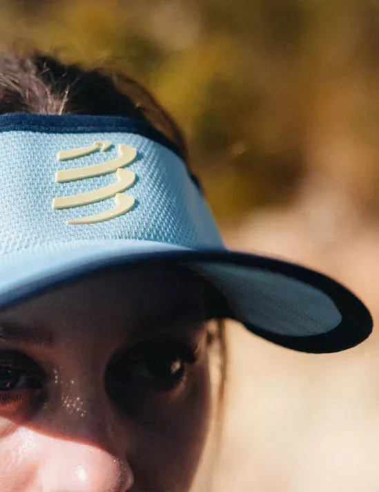 Compressport Spiderweb Ultralight Visor - Eggshell Blue/Green Sheen/Dress Blues