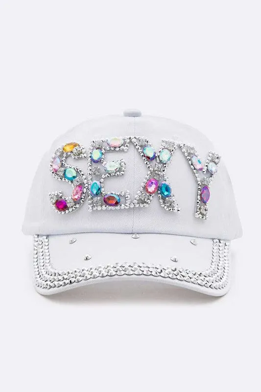 Crystal SEXY Embelished Fashion Denim Cap
