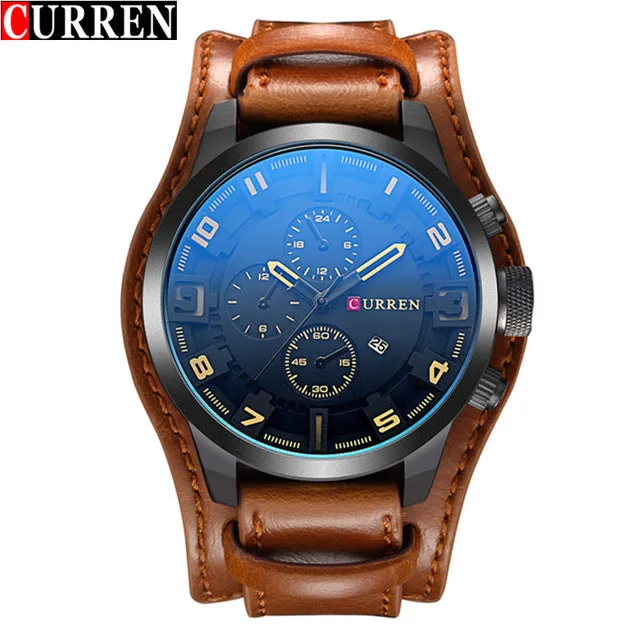 CURREN Men's Sport Brand Quartz Watch Men Wrist Watch Top Brand Luxury Quartz-Watch Leather Strap Military Male Clock Fashion