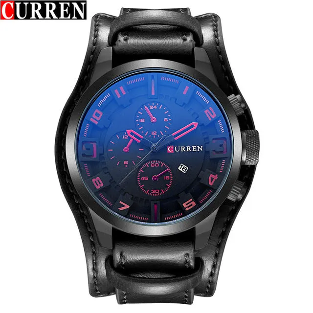 CURREN Men's Sport Brand Quartz Watch Men Wrist Watch Top Brand Luxury Quartz-Watch Leather Strap Military Male Clock Fashion