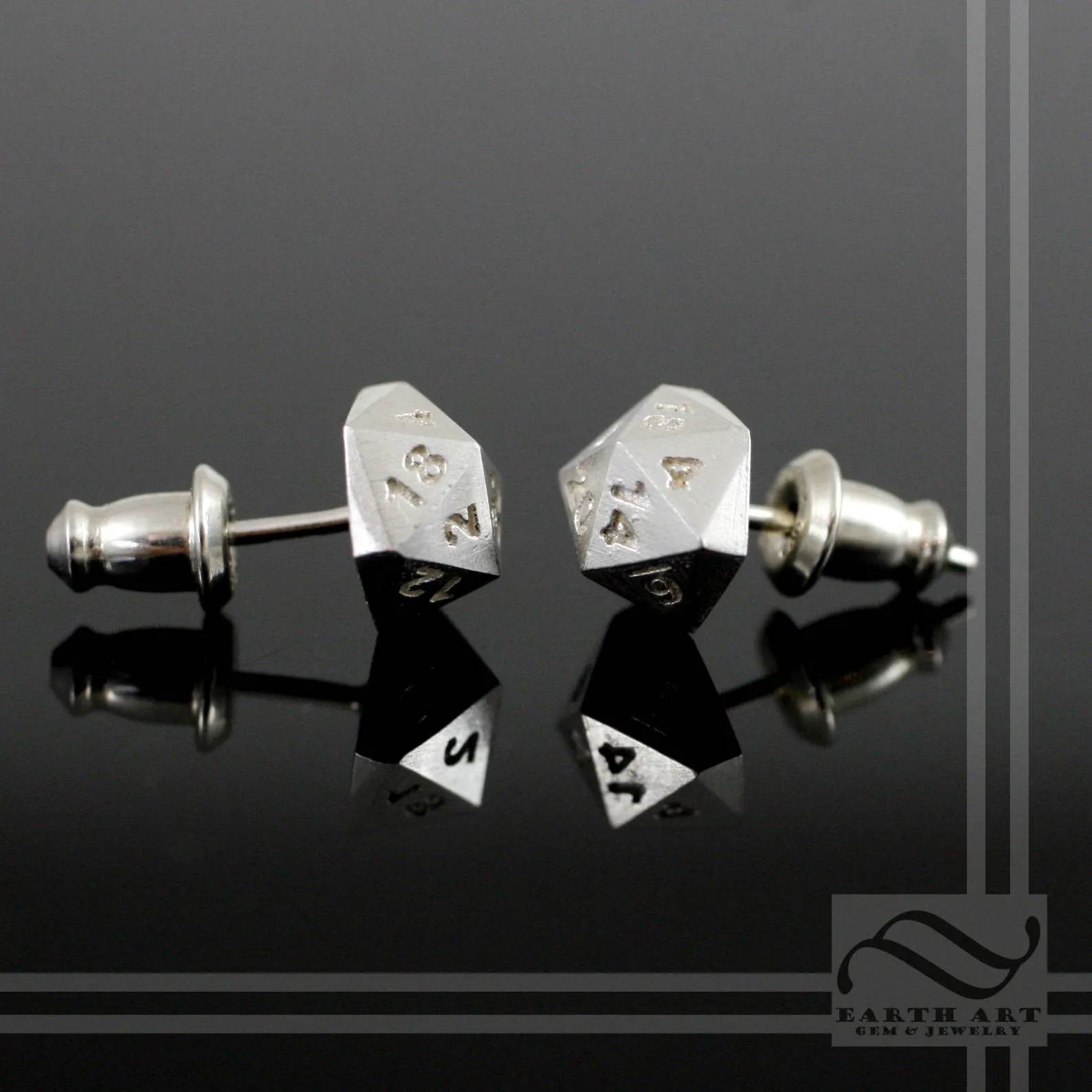 D20 Double Damage Earrings - sterling silver or 14k