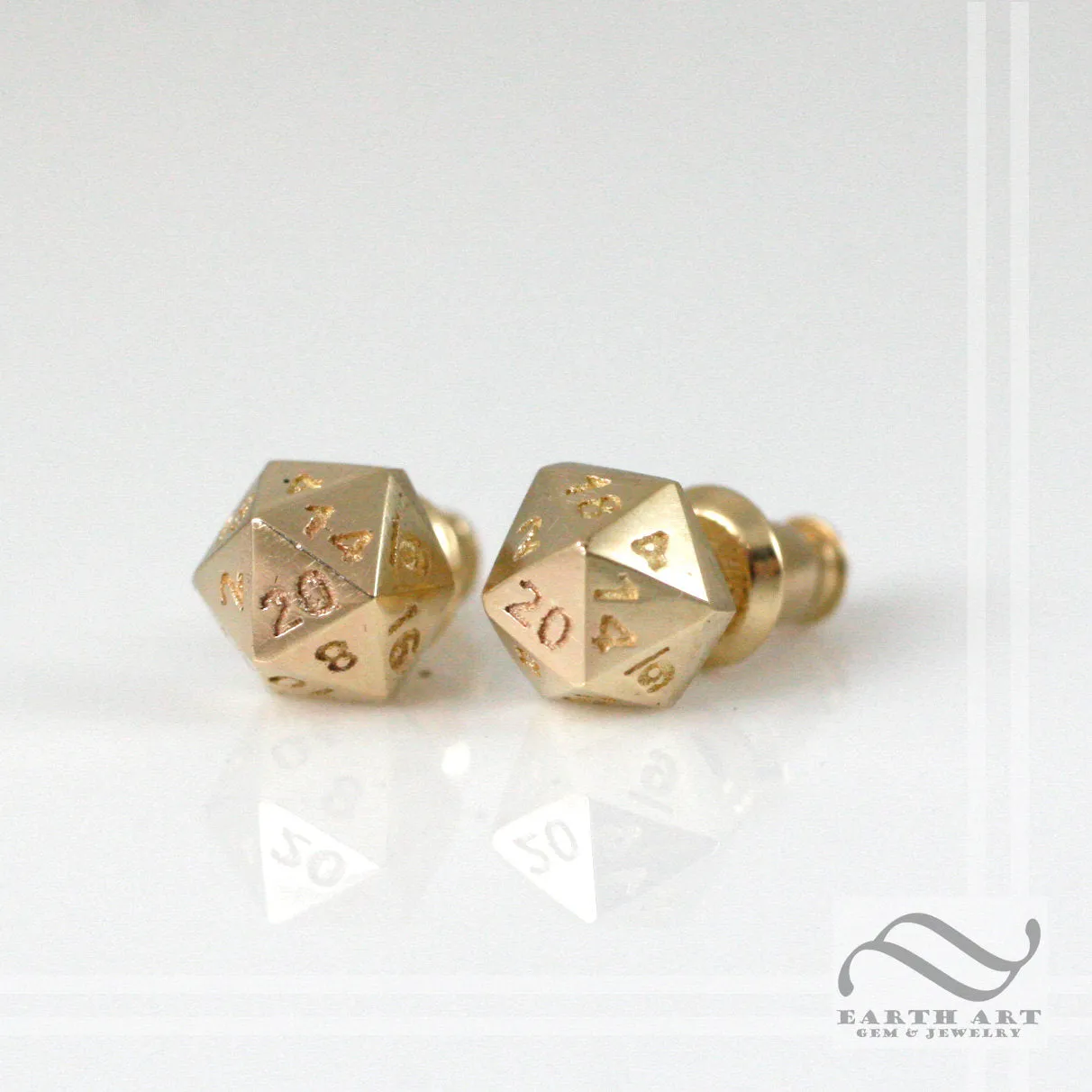 D20 Double Damage Earrings - sterling silver or 14k