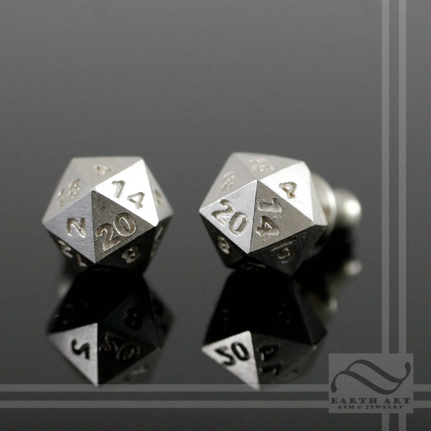 D20 Double Damage Earrings - sterling silver or 14k