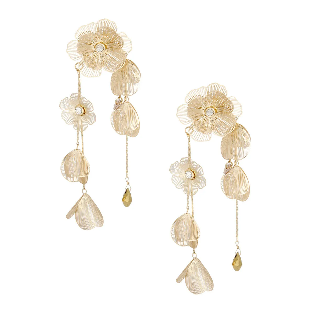 Dangle Gold Cascade Earrings