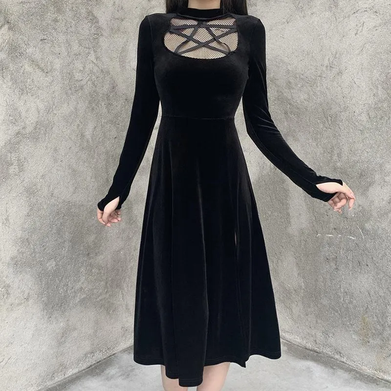 Dark Hollow Mesh Pentagram Dress SD00865