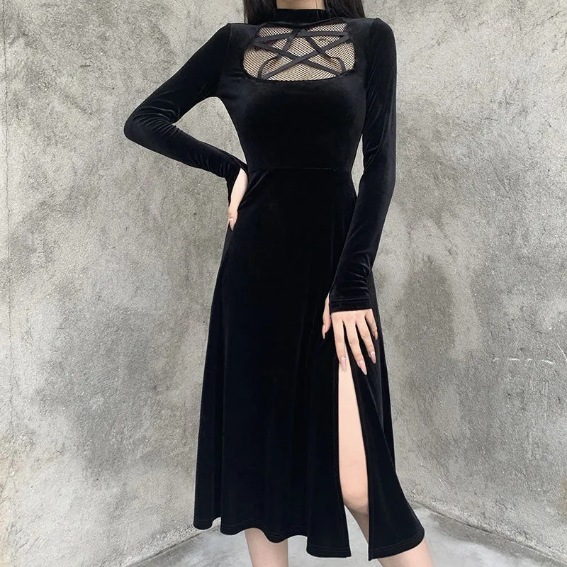 Dark Hollow Mesh Pentagram Dress SD00865