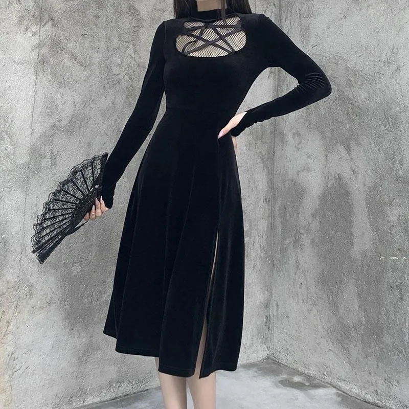Dark Hollow Mesh Pentagram Dress SD00865